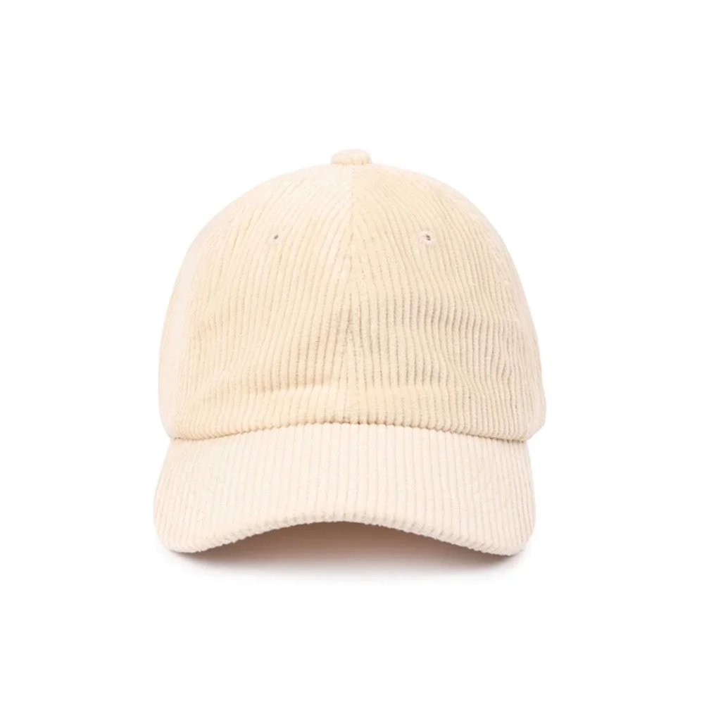 Ivory Textured Corduroy Ball Cap - Picture 4 of 5